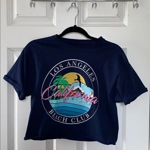 Dark Blue LA Beach Club Crop-top